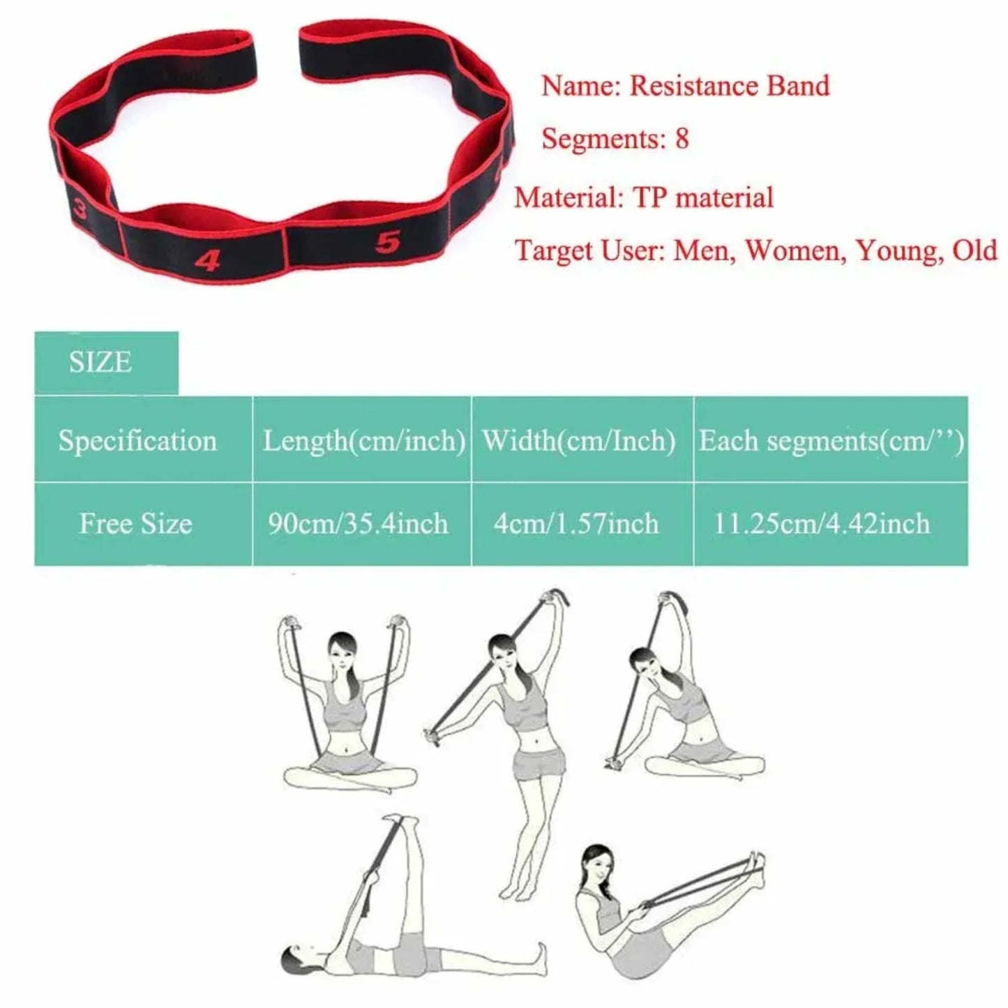 Yoga Fitness Exercise Band With Number