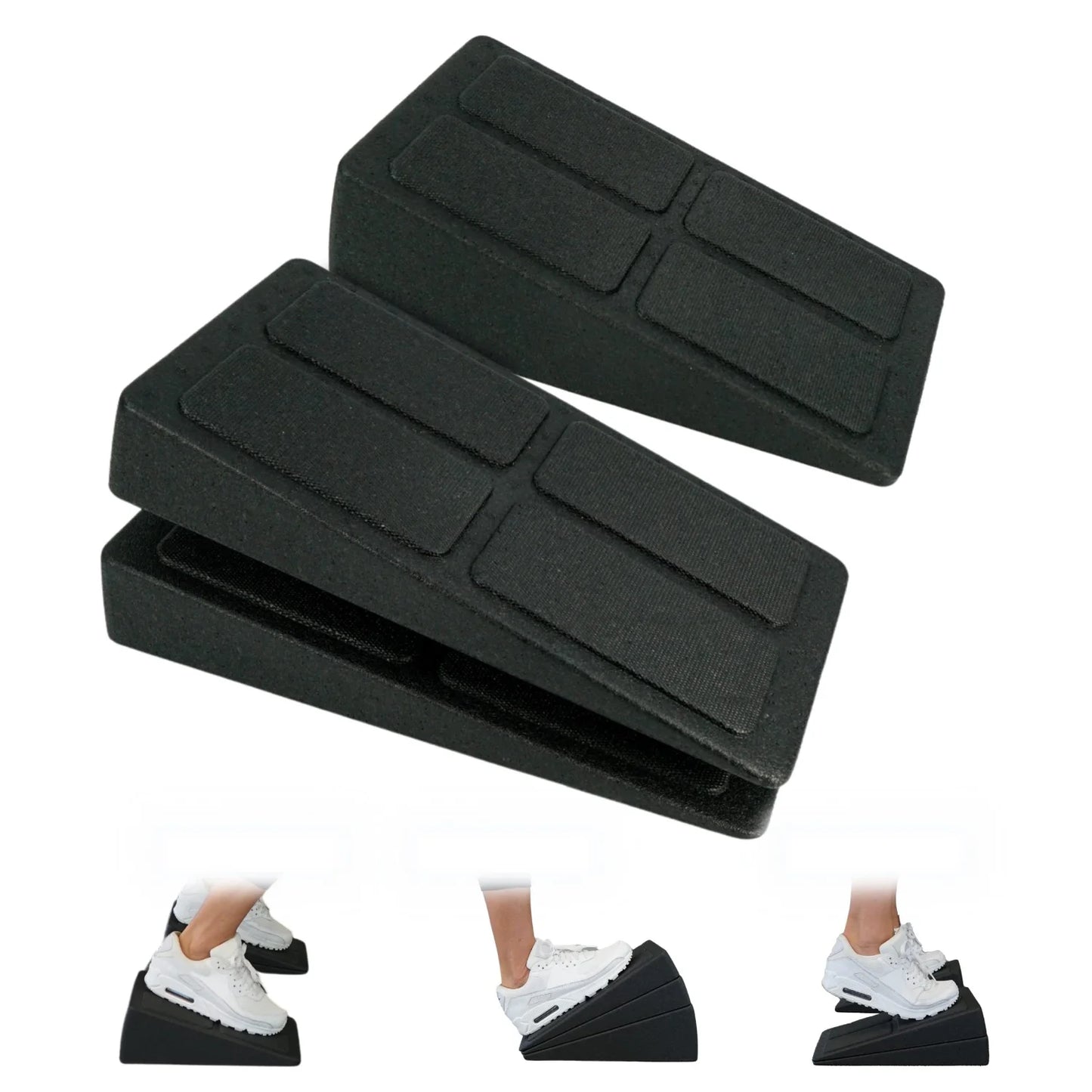 3pc Adjustable Non-Slip Squat Wedge Block for Calf Stretching and Yoga Rehabilitation Exercises