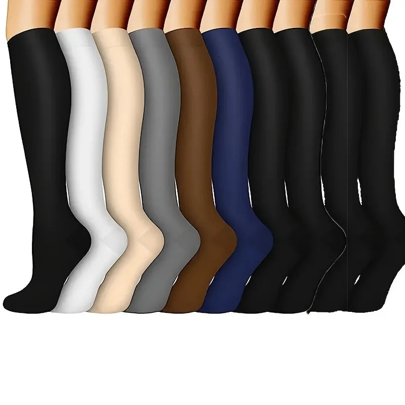 6 Pairs Of High Calf Best Support Compression Socks