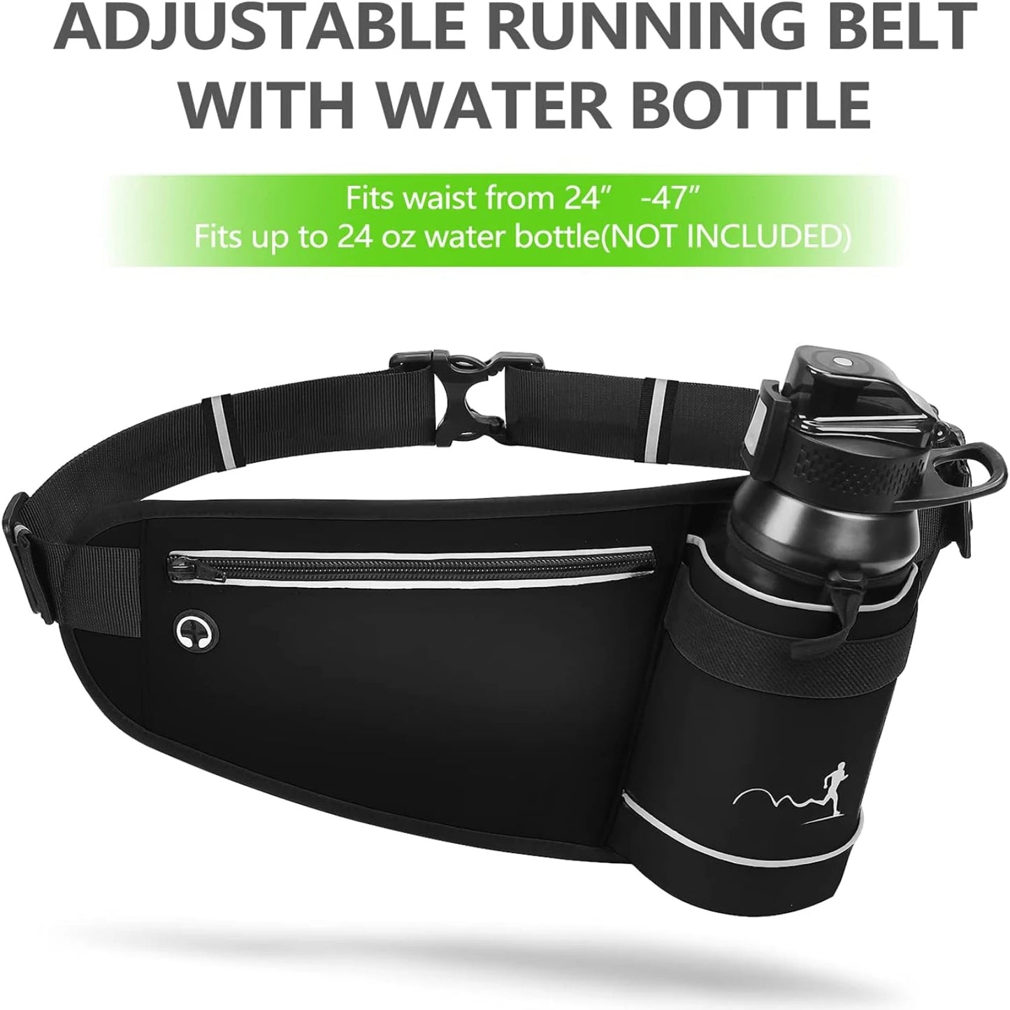 Comfortable/Breathable/Adjustable Lightweight Hydration Belt for Women and Men