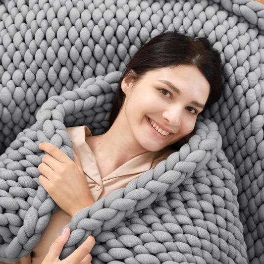 15 Pound Knitted Weighted Warm Blanket 60''x80''