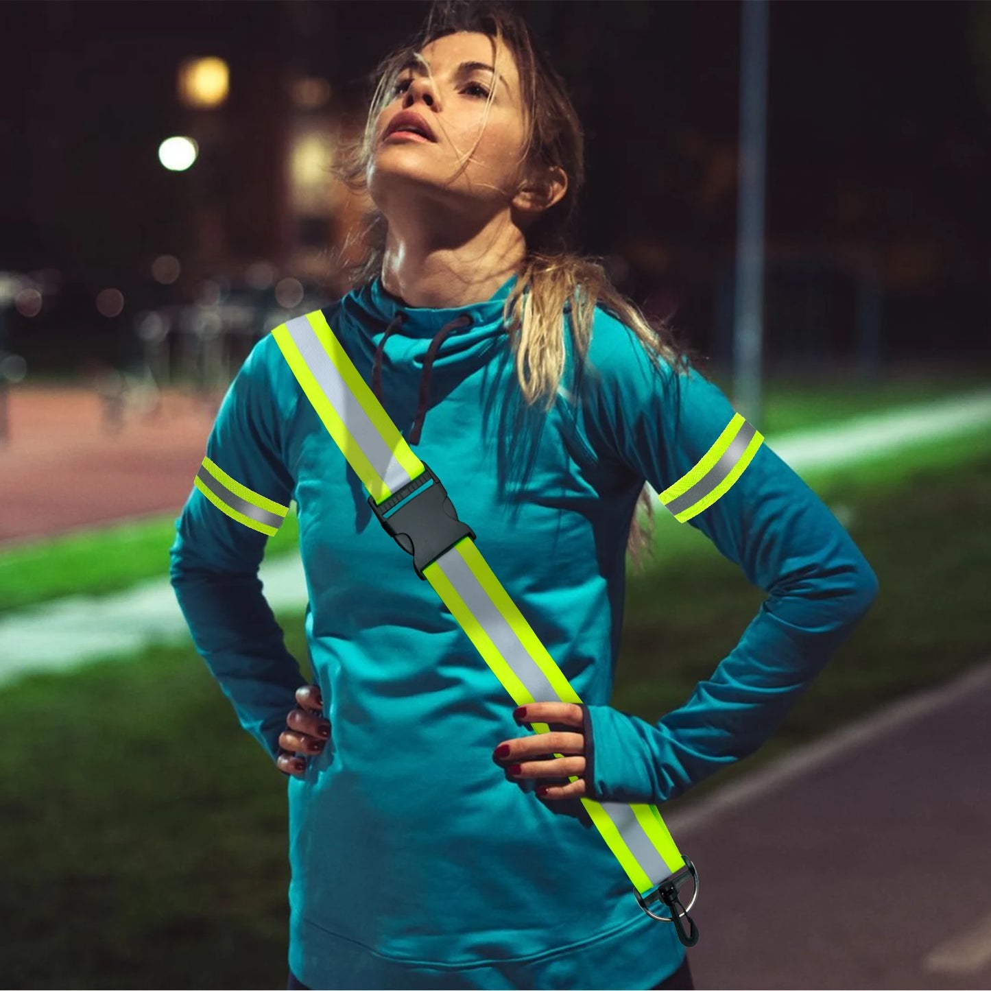 3Pc Adjustable  Reflective Sash for Walking at Night