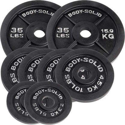 Cast Iron Body-Solid Weight Set with Bar