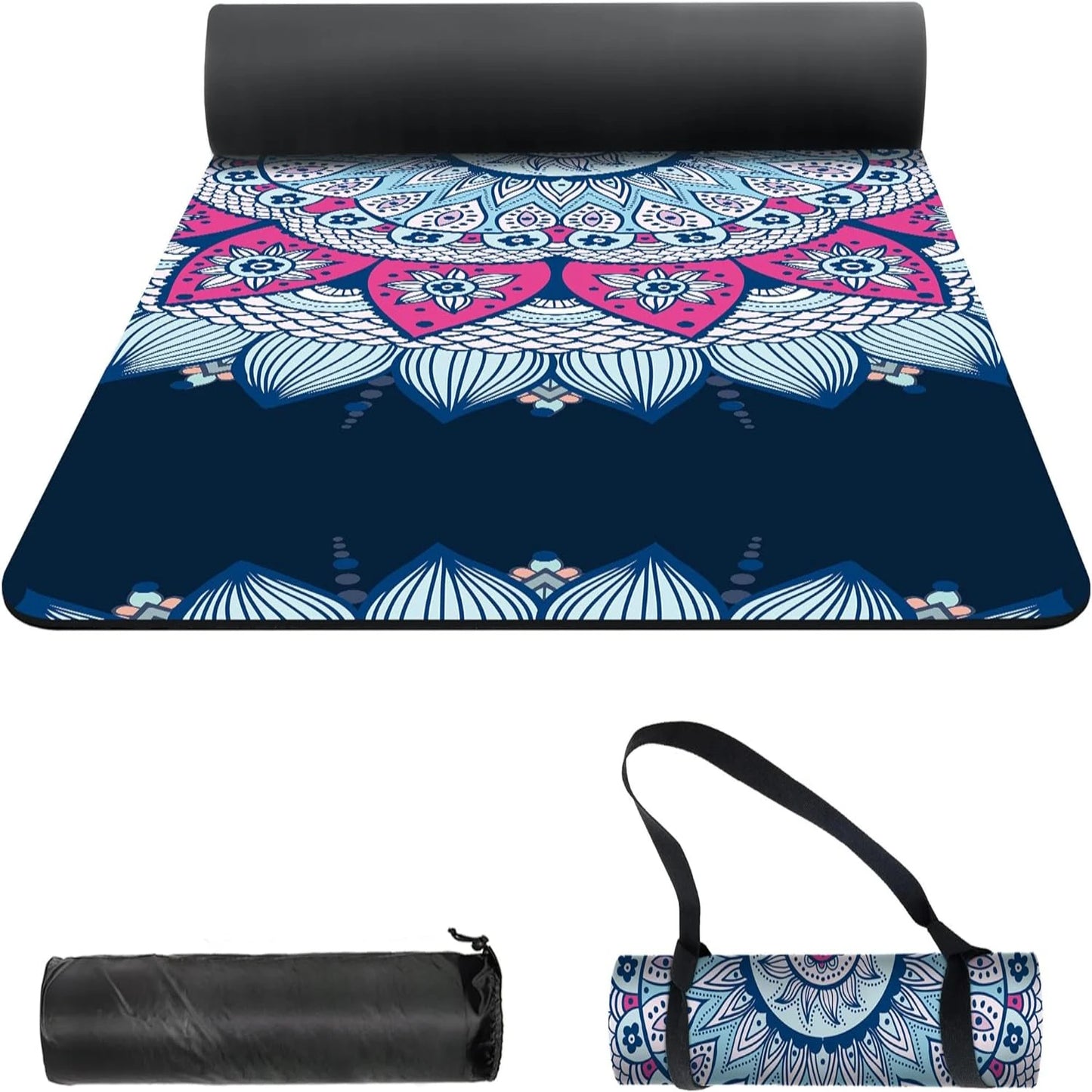 Luxurious Extra Thick Printed Yoga Mat with Convenient Carrying Bag