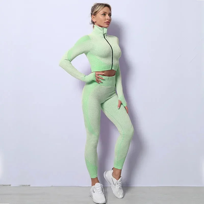 Seamless High Waist Yoga Fitness Sets For Women