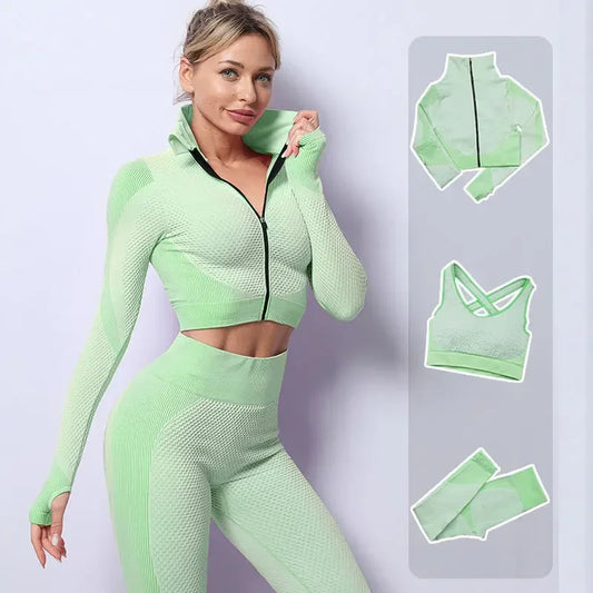 Seamless High Waist Yoga Fitness Sets For Women