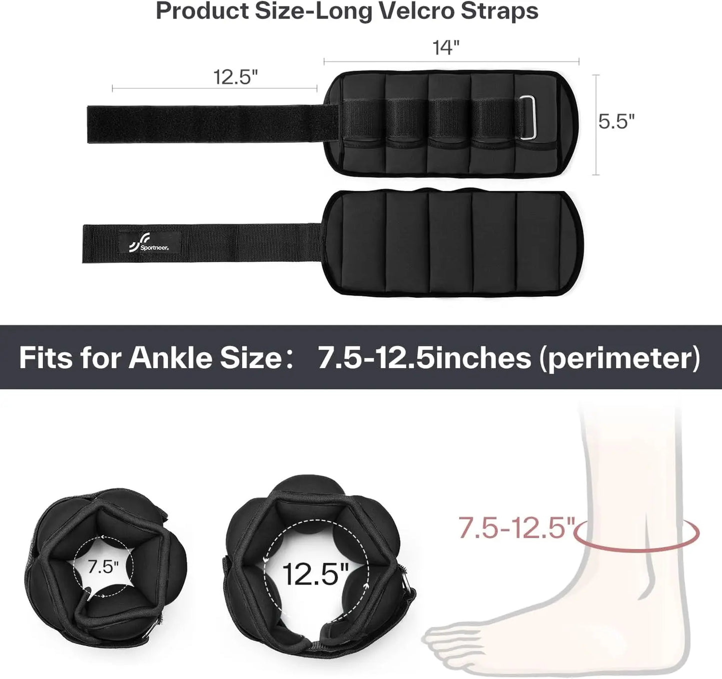 1 Pair Of 10lb Adjustable Ankle/Wrist Fitness Weights