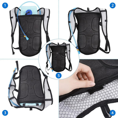 Pack Of 2 Convenient High-Quality Durable Lightweight Hydration Water Bladder Backpacks - Perfect for Running and Festivals