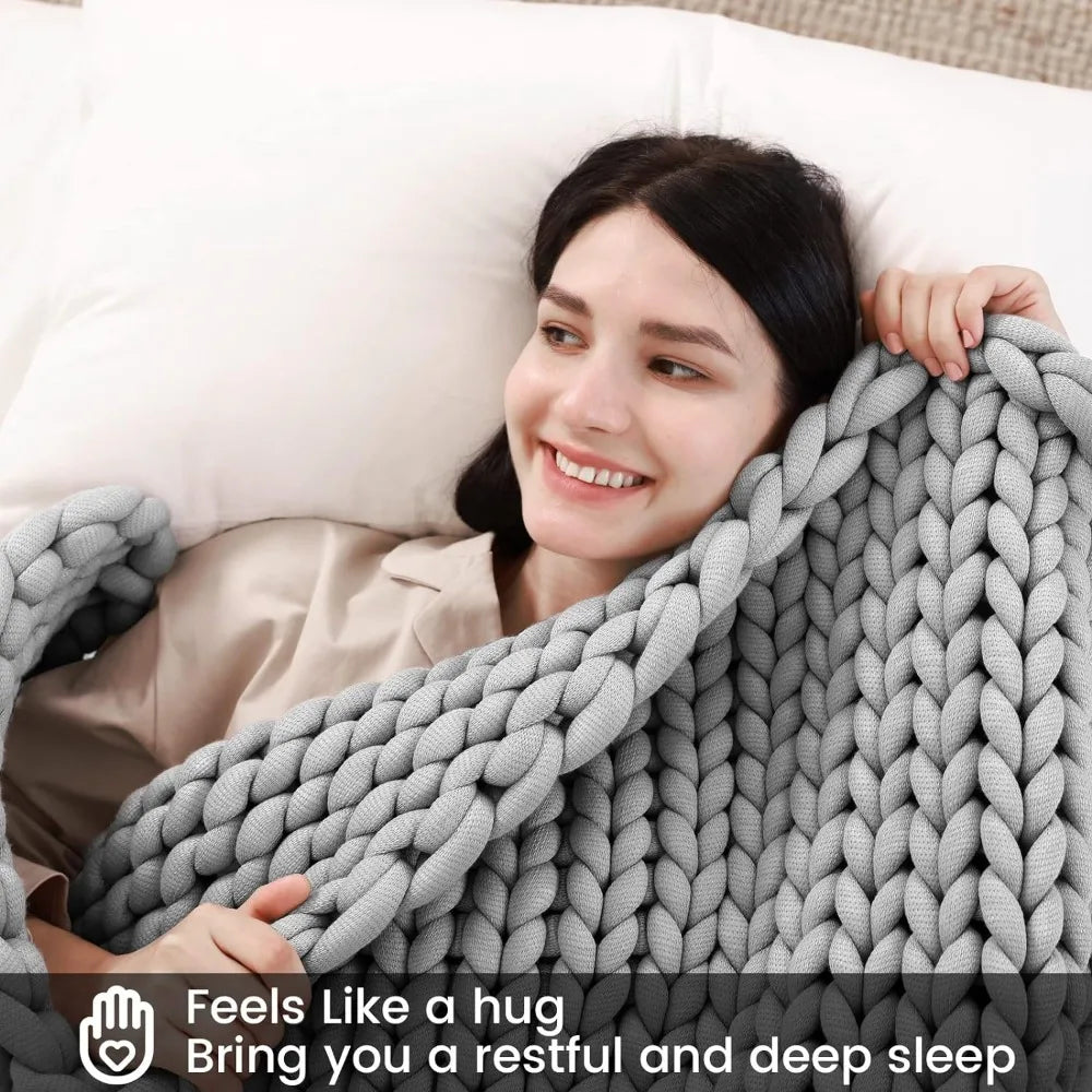 15 Pound Knitted Weighted Warm Blanket 60''x80''