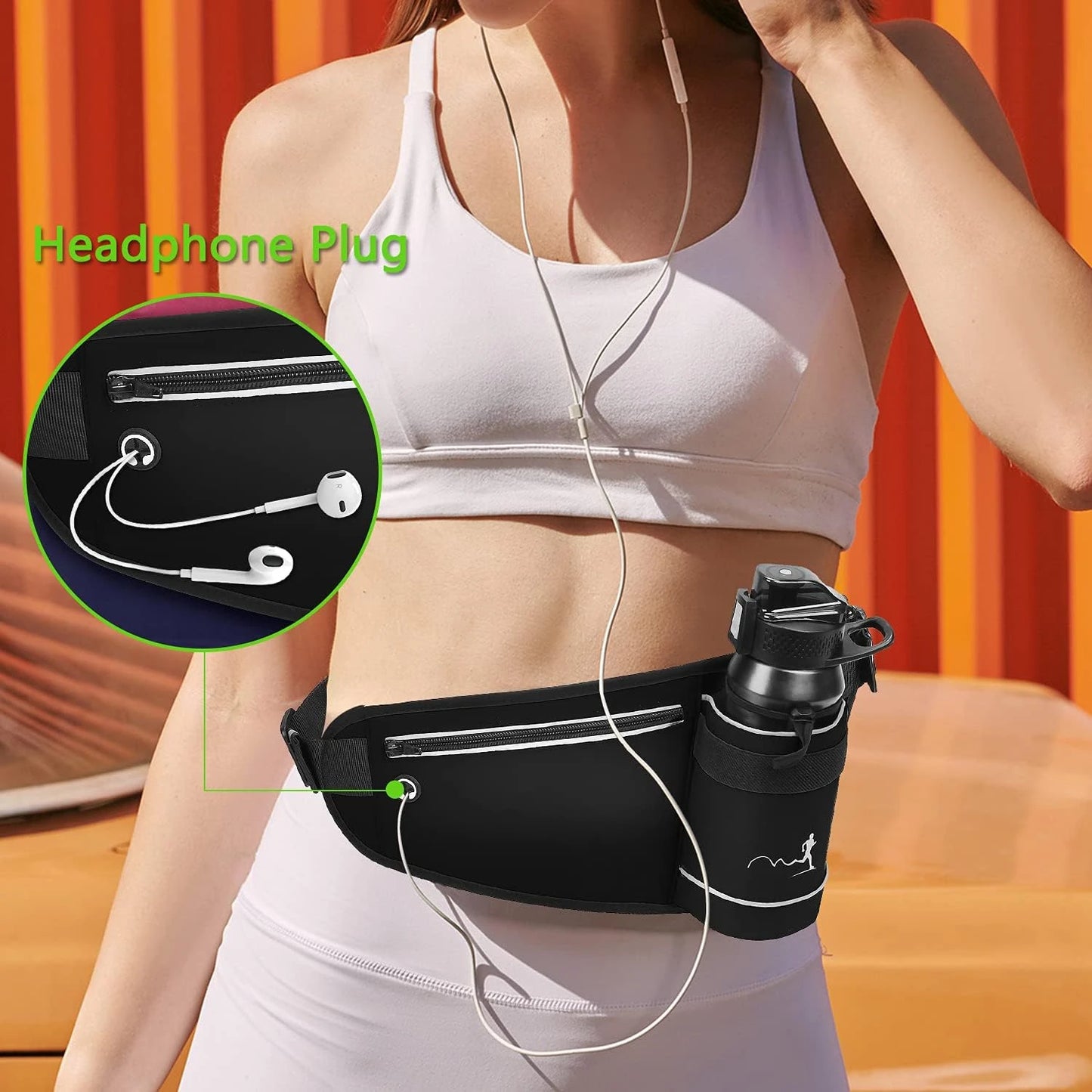 Comfortable/Breathable/Adjustable Lightweight Hydration Belt for Women and Men