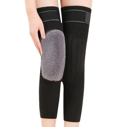 1 Pair of Non-Slip Thermal Elastic Cashmere Knee Support Wraps